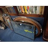 AN EDWARDIAN OVAL WALL MIRROR an