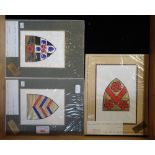A COLLECTION OF SIX PAINTED ARMORIALS OF OXFORD COLLEGES