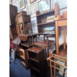 A SMALL MAHOGANY OPEN BOOKCASE