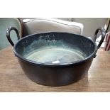 A 19TH CENTURY COPPER JAM PAN,