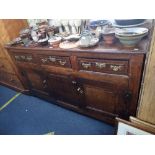 AN OAK DRESSER BASE, EARLY 18TH CENTURY AND LATER,