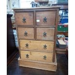 A SMALL VICTORIAN PINE CHEST OF DRAWERS