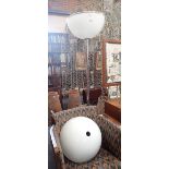 VETRI MURANO: AN ITALIAN CHROME AND WHITE MARBLE STANDARD LAMP