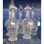 A PAIR OF CUT GLASS DECANTERS