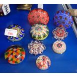 A COLLECTION OF MILLIFIORE GLASS PAPERWEIGHTS