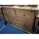 A VICTORIAN STYLE PINE CHEST OF DRAWERS