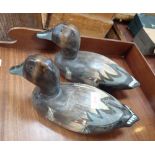 A PAIR OF WOODEN DECOY DUCKS