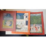 THREE INDIAN EROTIC PAINTINGS, the largest 26 cm x 20 cm