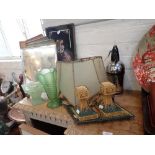 AN ART DECO EASEL MIRROR