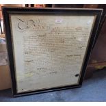 A FRAMED 19TH CENTURY INDENTURE OF DORSET INTEREST