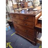 A 19TH CENTURY MAHOGANY CHEST OF DRAWERS