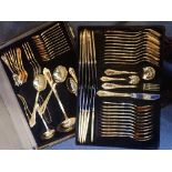 A CASE OF WESTMINSTER GILT PLATED CUTLERY
