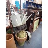 TWO VINTAGE GALVANIZED WATERING CANS