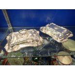 A 19TH CENTURY SILVER PLATED SERVING DISH AND COVER i