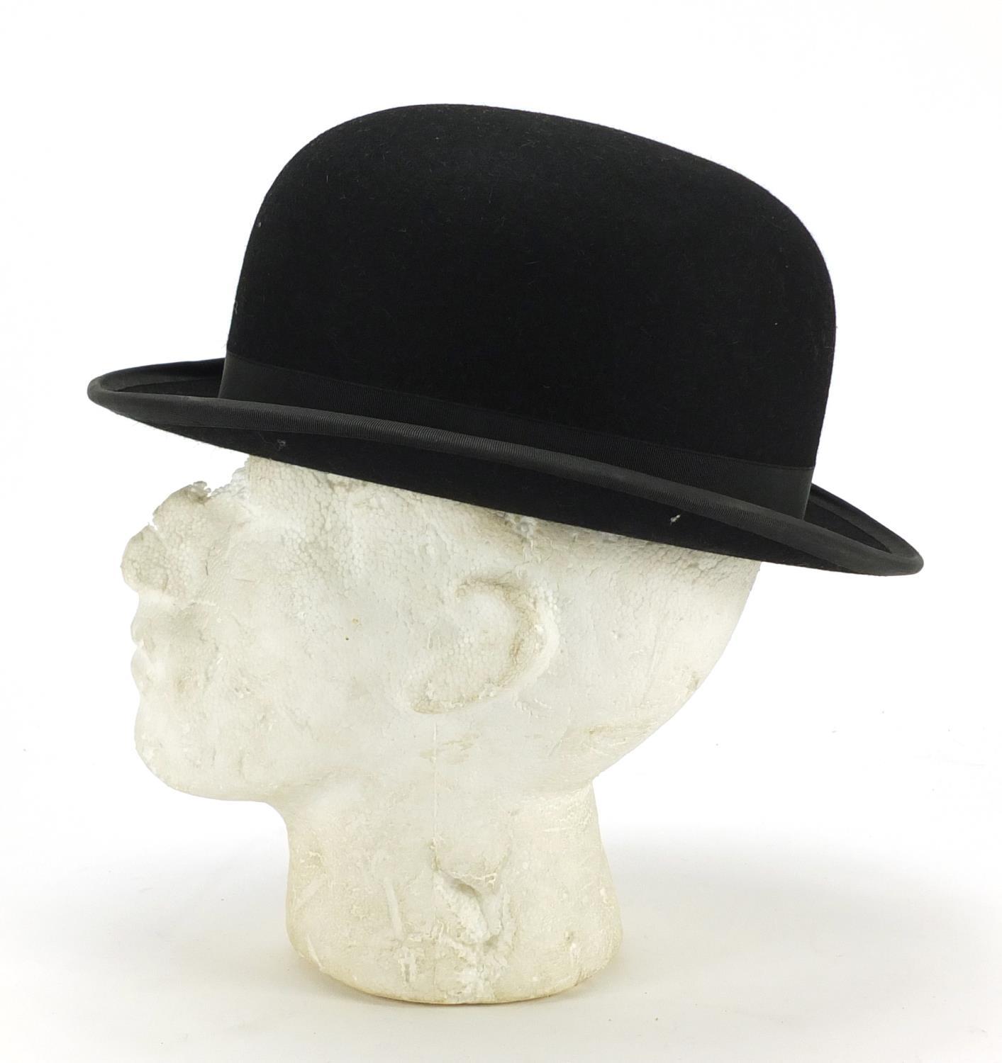 Gentleman's bowler hat retailed by Lock and Co, London, with box, the interior measurements, 21cm - Image 3 of 8