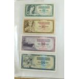 Album of world banknotes arranged in an album including Scotland, Spain and Mexico : For Further