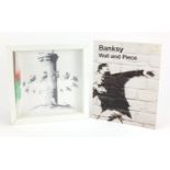 Banksy Walled Off box set lithograph with concrete section and hotel order confirmation together