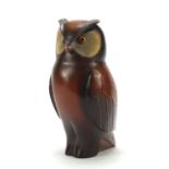 Feathers Gallery carved owl, limited edition 313/2000, 28cm high : For Further Condition Reports