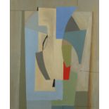 Attributed to Ben Nicholson - Abstract composition, oil onto canvas, inscribed verso, framed, 60cm x