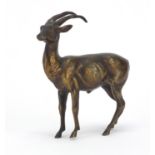 Patinated bronze antelope, 10cm high : For Further Condition Reports Please Visit Our Website,