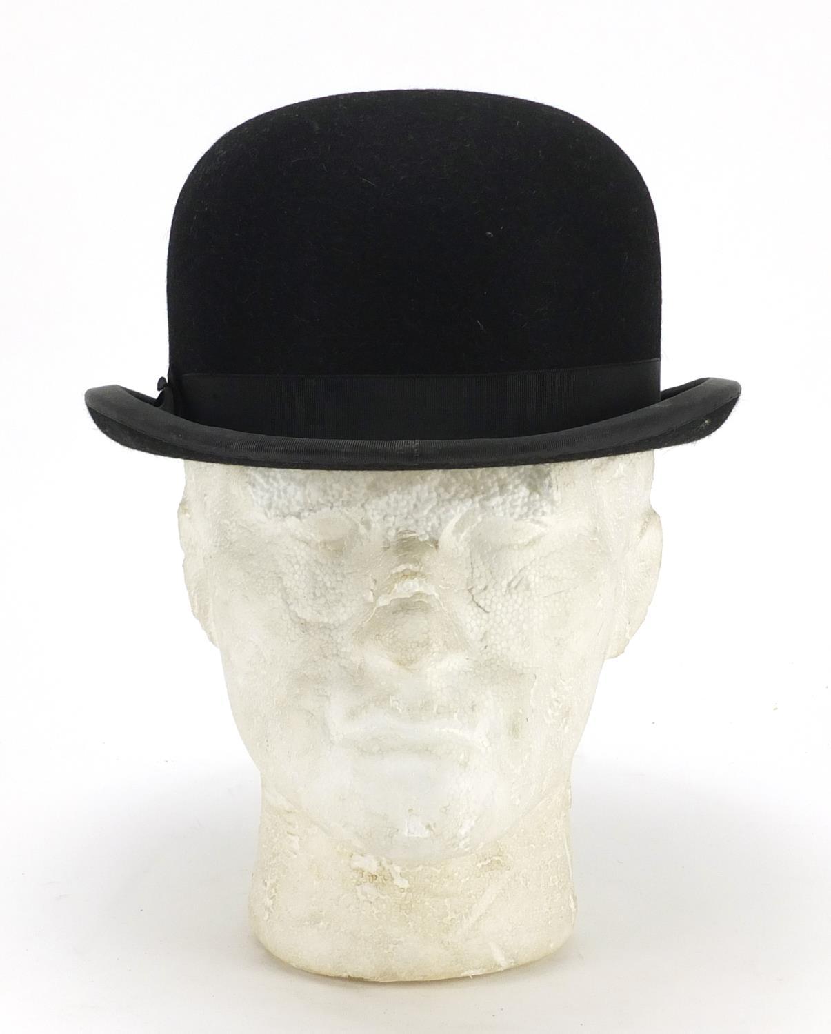 Gentleman's bowler hat retailed by Lock and Co, London, with box, the interior measurements, 21cm - Image 2 of 8