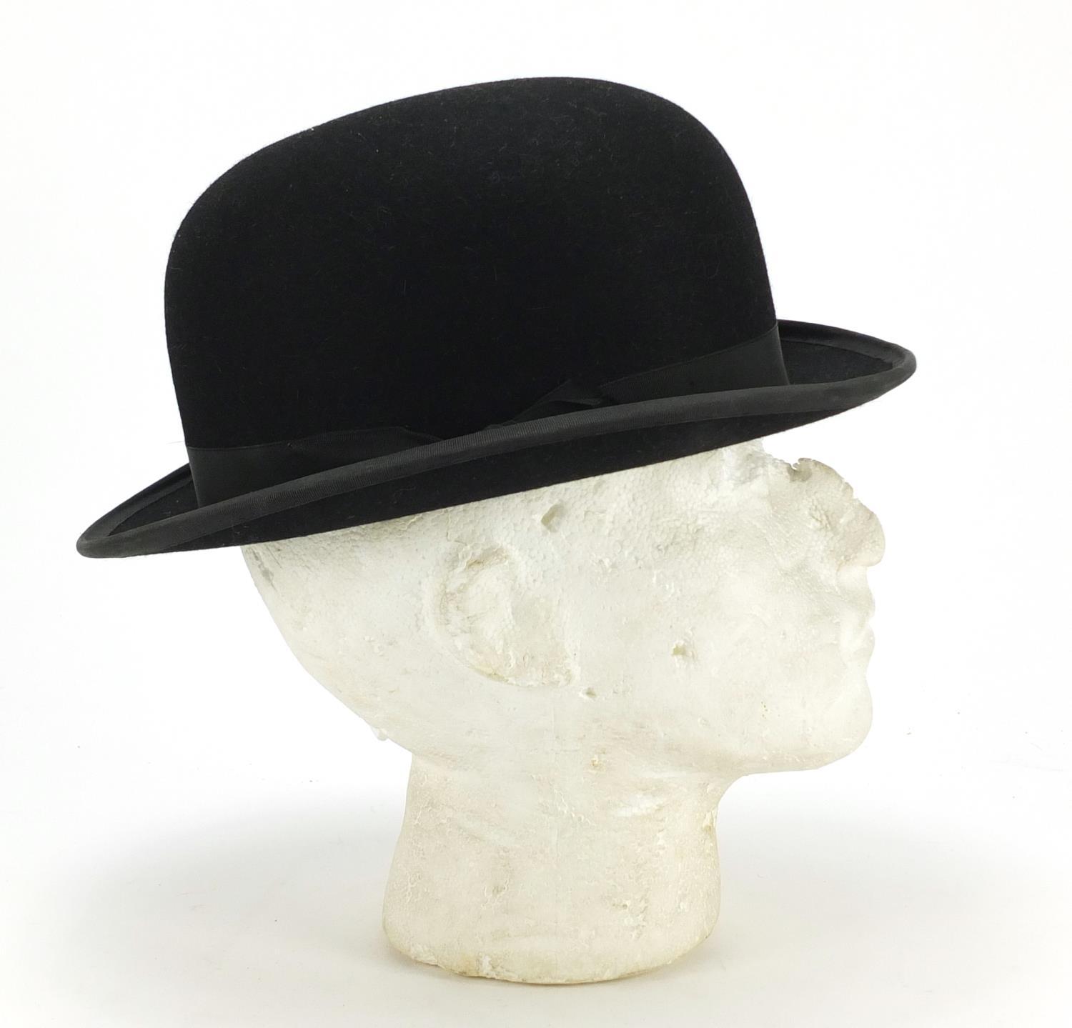 Gentleman's bowler hat retailed by Lock and Co, London, with box, the interior measurements, 21cm - Image 5 of 8