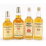 Four vintage bottles of Whyte and Mackay Scotch Special Whisky comprising sizes 1.13l, 75cl and 70cl
