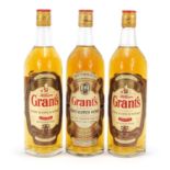 Three vintage bottles of Grants Family Reserve and Standfast Whisky comprising sizes 75cl and 70cl :