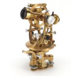 Brass theodolite by Cooke Thoughton & Simms, numbered V015931, 32cm high : For Further Condition