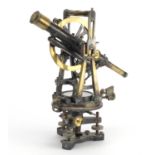 19th century brass theodolite by Cary of The Strand London with silvered scales, numbered 2002, 42cm