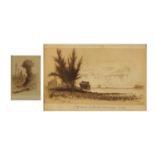 Amos W Sangster - American scenes of Niagara Falls, near pair of pencil signed etchings, mounted and