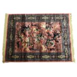 The Sultan Collection silk rug decorated with hunters on horseback, 170cm x 126cm : For Further