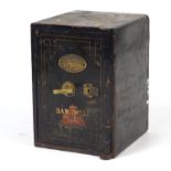 T. Withers and Sons cast iron safe, 50cm high x 35cm wide x 39cm deep : For Further Condition