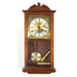 Mahogany cased Robert Grant wall hanging clock, 57cm high : For Further Condition Reports Please