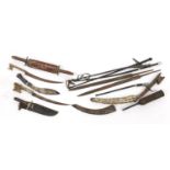 Group of knives, daggers, whips and blades : For Further Condition Reports Please Visit Our Website,