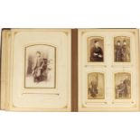 Collection of Victorian cabinet cards arranged in an album : For Further Condition Reports Please