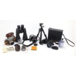 Vintage and later cameras, lenses and binoculars including Kodak, Fujifilm and Zennox : For