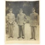 Black and white photograph of King George V, Edward Prince of Wales and Albert Duke of York in RAF