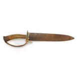 Military interest dagger with horn handle, 39cm in length : For Further Condition Reports Please