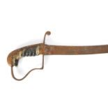 Military interest Shamshir with steel blade, 83cm in length : For Further Condition Reports Please