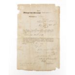 19th century German document with ink annotations : For Further Condition Reports Please Visit Our