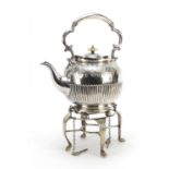 Victorian silver plated teapot on stand, 34cm high : For Further Condition Reports Please Visit