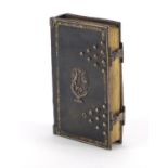 Antique leather bound German book with silver mounts : For Further Condition Reports Please Visit