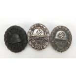 Three German military interest badges : For Further Condition Reports Please Visit Our Website,