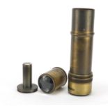 Three brass telescope lenses : For Further Condition Reports Please Visit Our Website, Updated