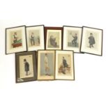 Eight vintage Vanity Fair prints including snooker players, each mounted and framed, each