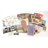 Mostly 20th century social history including black and white photographs, postcards, stamp sheets,
