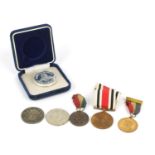 Objects including 1937 crown and George V Faithful Service medal awarded to RICHARD HEATH : For