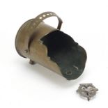 Militaria including trench art scuttle and a German badge : For Further Condition Reports Please