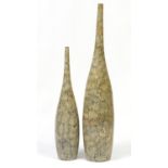 Two floorstanding ceramic vases, the larger 100cm high : For Further Condition Reports Please